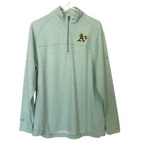 Columbia Golf x Oakland Athletics Quarter Zip Shirt Mens Extra Large XL Green